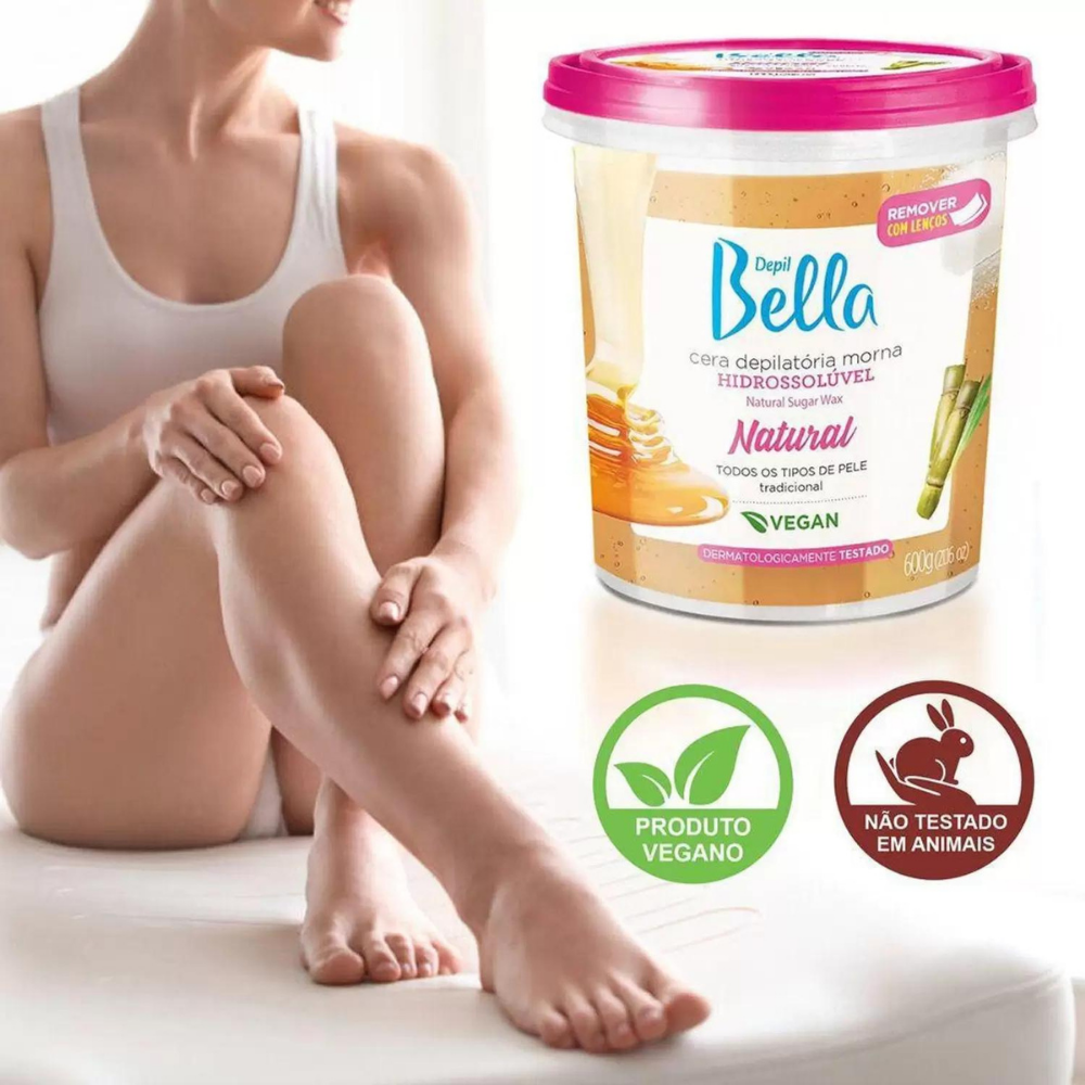 Cera Hidrossolúvel Natural Depil Bella 600g