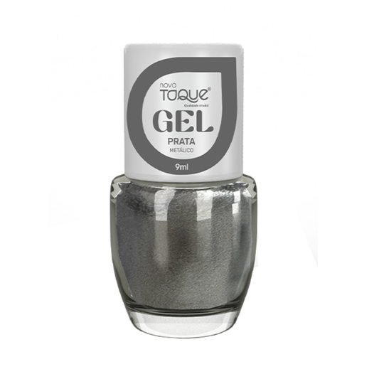 Esmalte Novo Toque Metálico Efeito Gel Prata 9ml