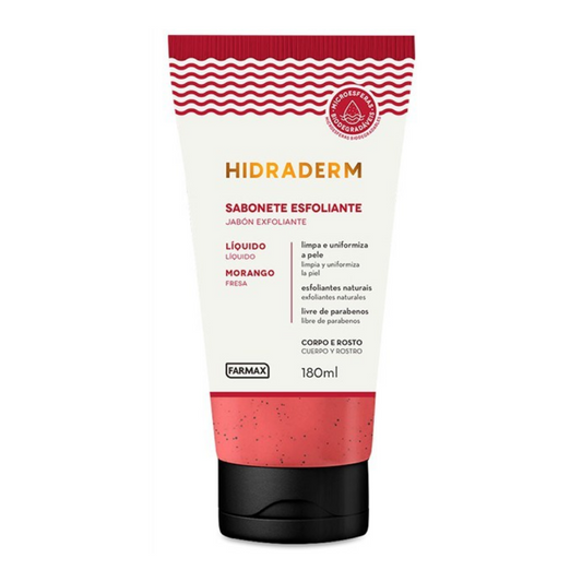 Sabonete Líquido Esfoliante Hidraderm Morango 180ml Farmax