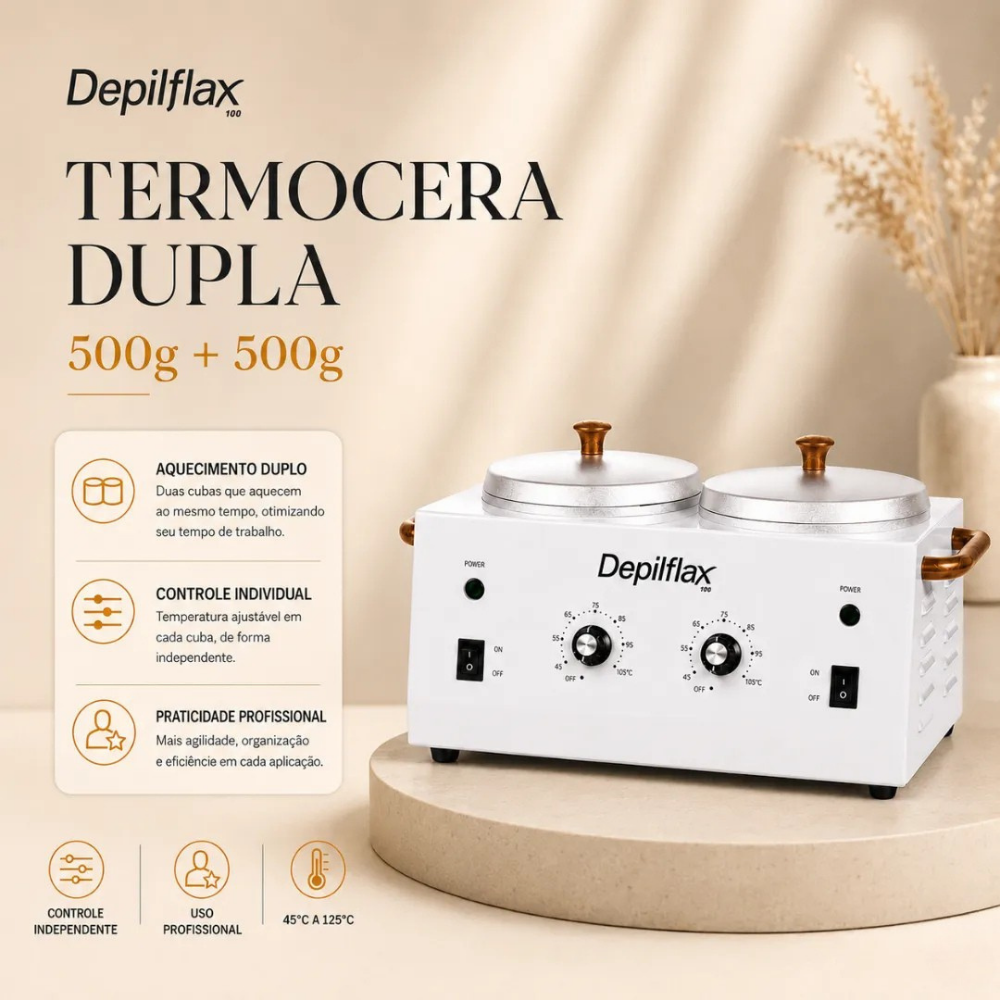 Termocera Dupla 500g + 500g Depilflax