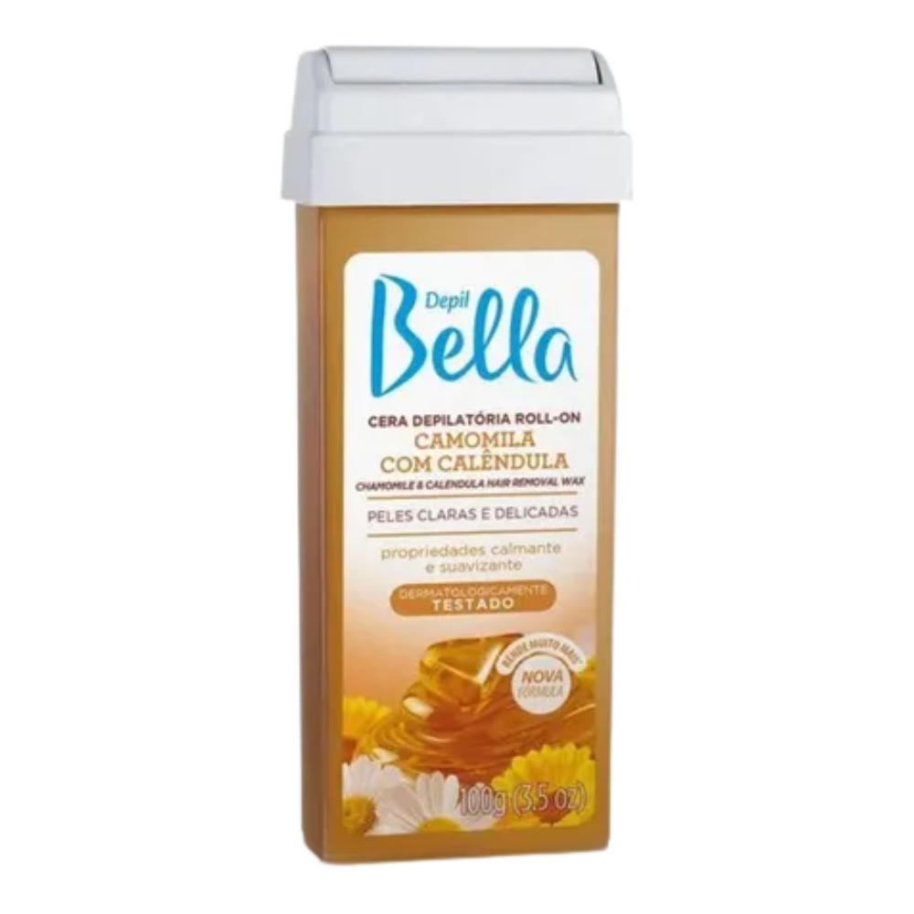 Kit 6 Refil Cera Depilatória Roll On Deo Camomila Com Calêndula Depil Bella 100g