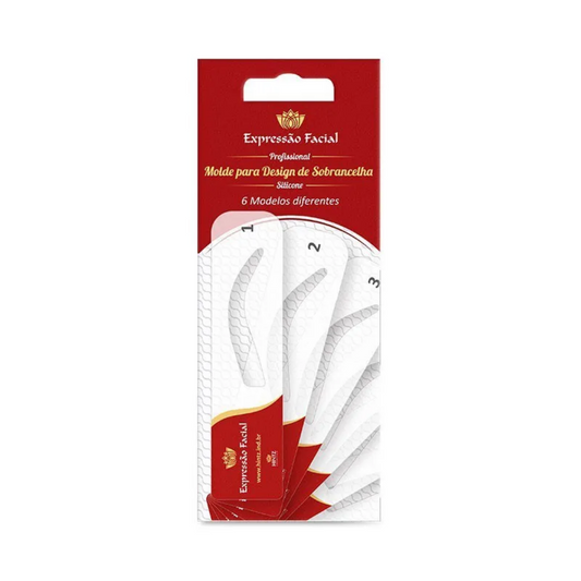 Molde Para Design De Sobrancelha Silione 6 Modelos Diferentes Expressão Facial