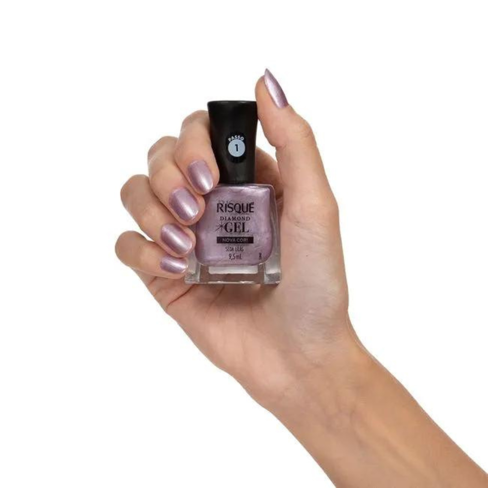 Esmalte Risqué Diamond Gel Seda Lilás 9,5ml