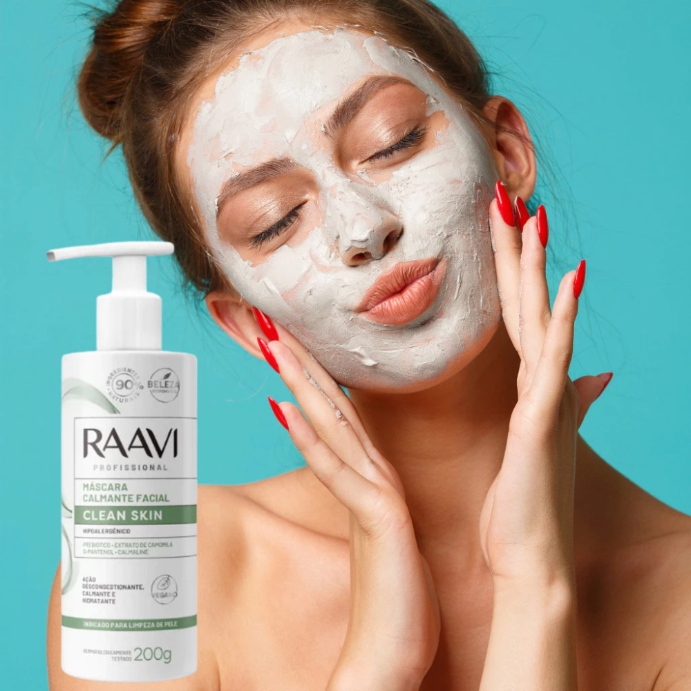 Máscara Calmante Facial Clean Skin Raavi 200g