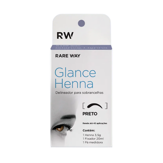 Kit Henna E Fixador Para Sobrancelhas Glance Preto Rare Way 3,5g