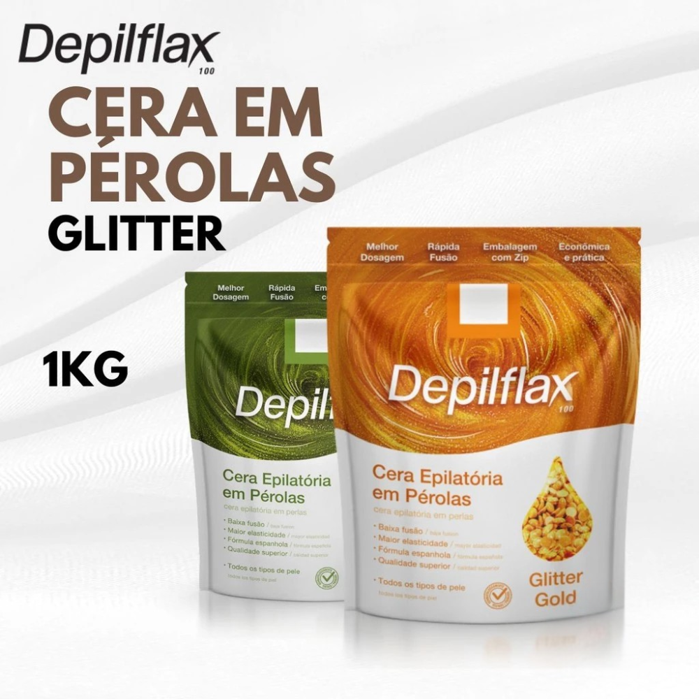 Cera Em Pérolas Glitter Depilflax 1kg