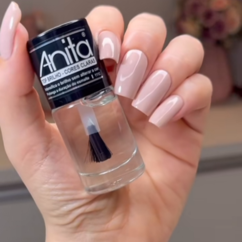 Esmalte Anita Tratamento Top Brilho Cores Claras 10ml