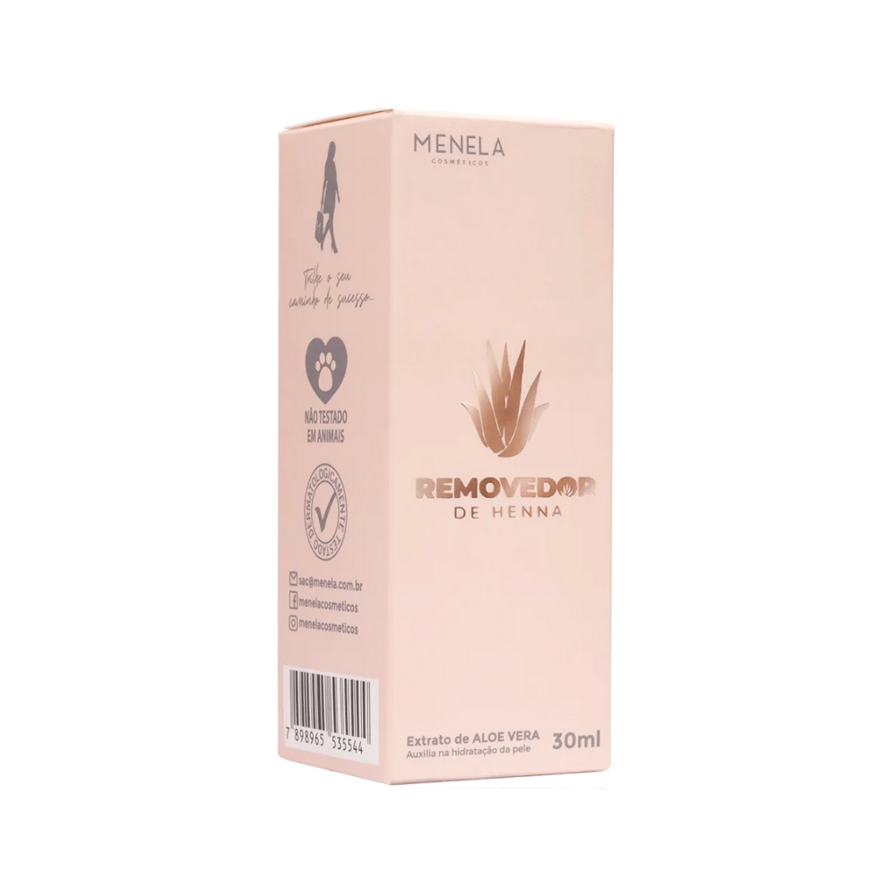 Removedor De Henna Para Sobrancelhas Menela 30g Extrato de Aloe Vera