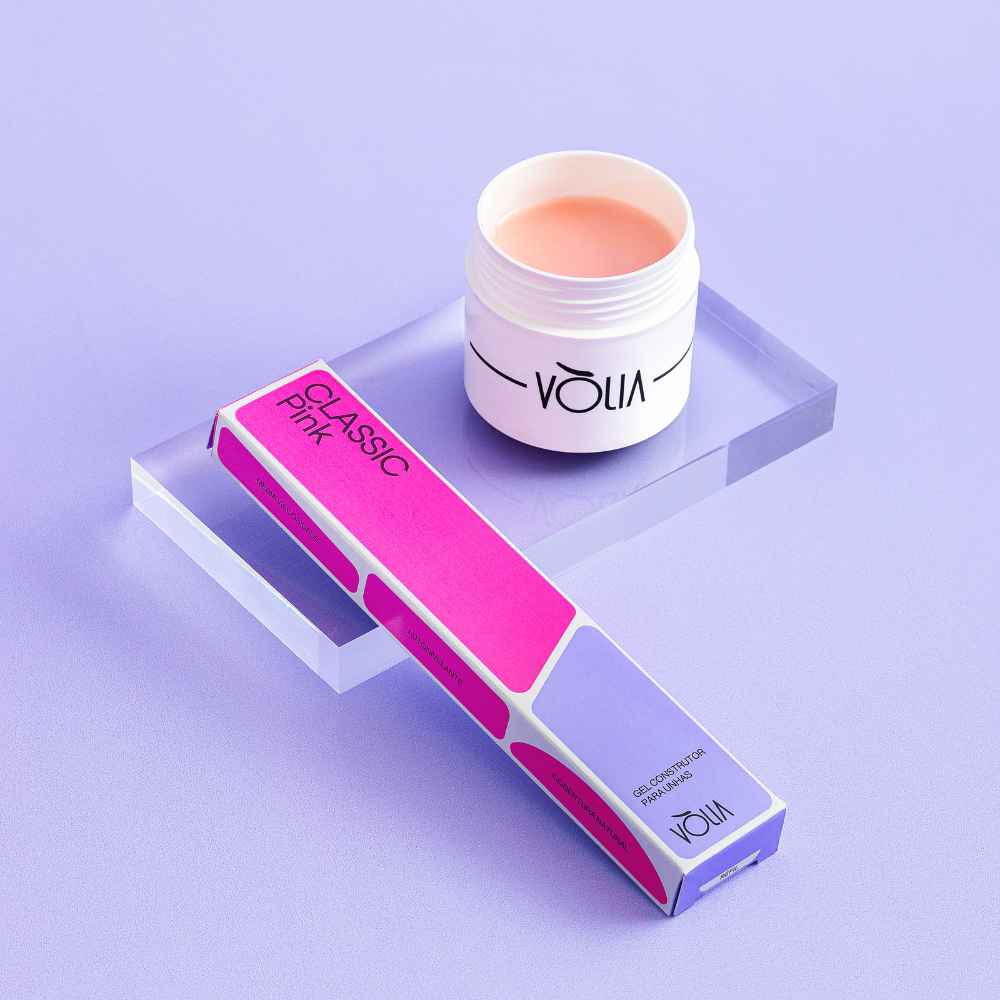 Kit Gel Refil Sachê Vòlia 14g Classic Pink + Pote Eco Vòlia 30g Verde Água