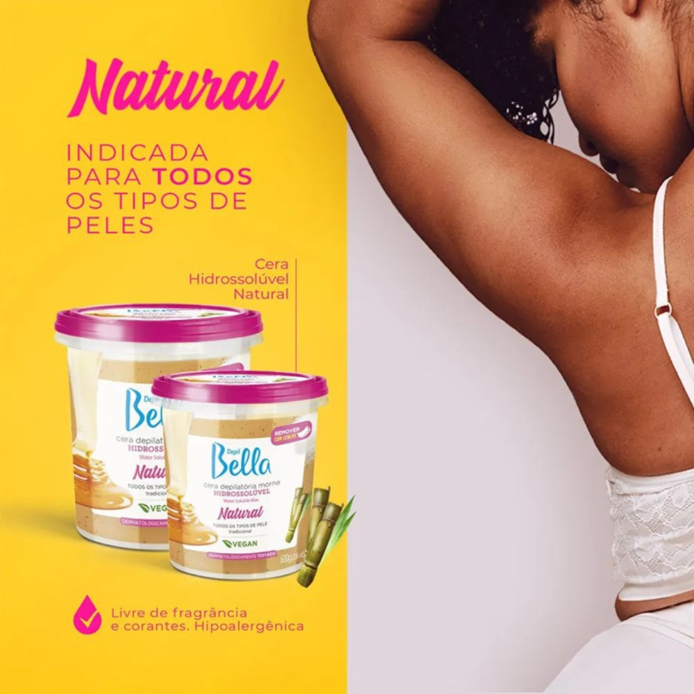 Cera Hidrossolúvel Natural Depil Bella 600g