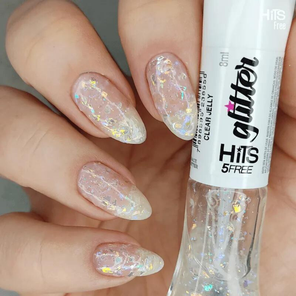 Esmalte Hits Glitter Clear Jelly 8ml