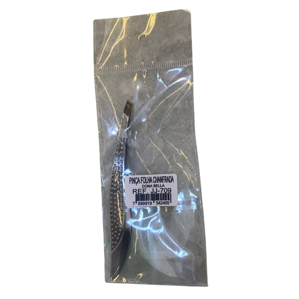Pinça Folha Chanfrada Silver Dona Bella Ref.JJ-709
