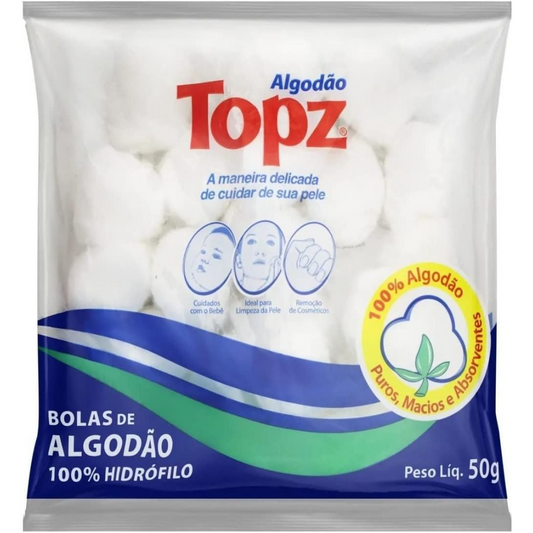 Algodão Em Bolas Topz 50g