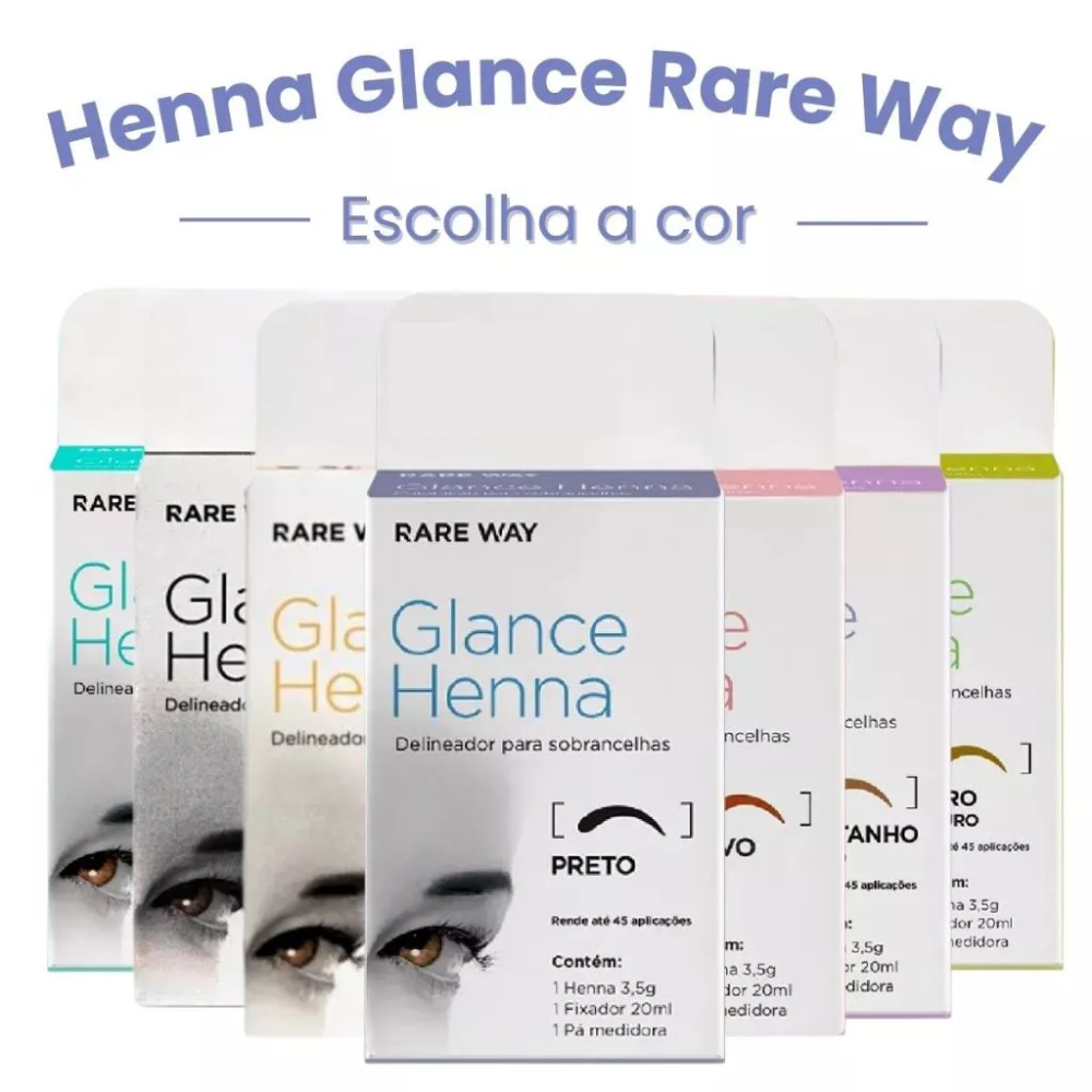 Kit Henna E Fixador Para Sobrancelhas Rare Way Glance