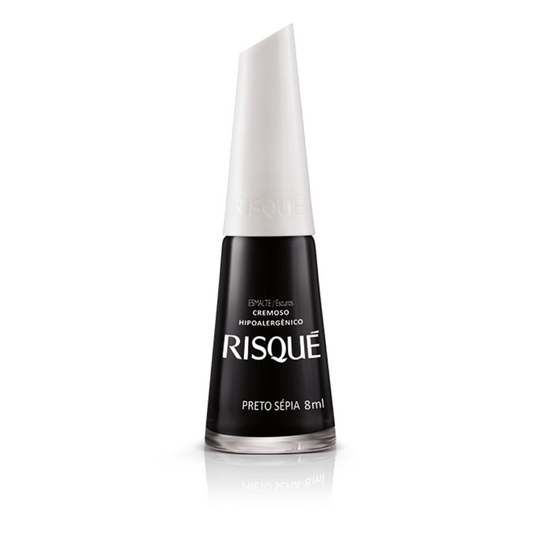 Esmalte Risqué Cremoso Preto Sépia 8ml - Preto