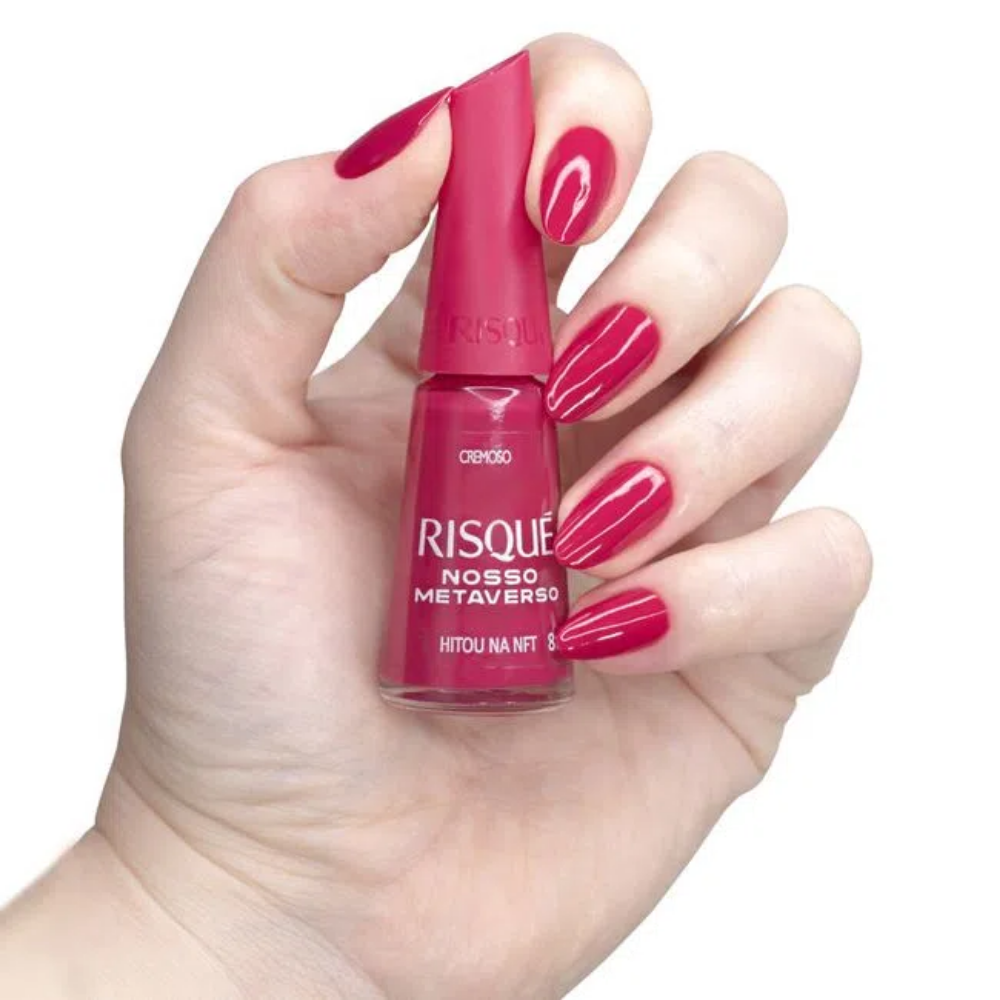 Esmalte Risqué Cremoso Hitou Na NFT 8ml - Rosa - Nosso Metaverso