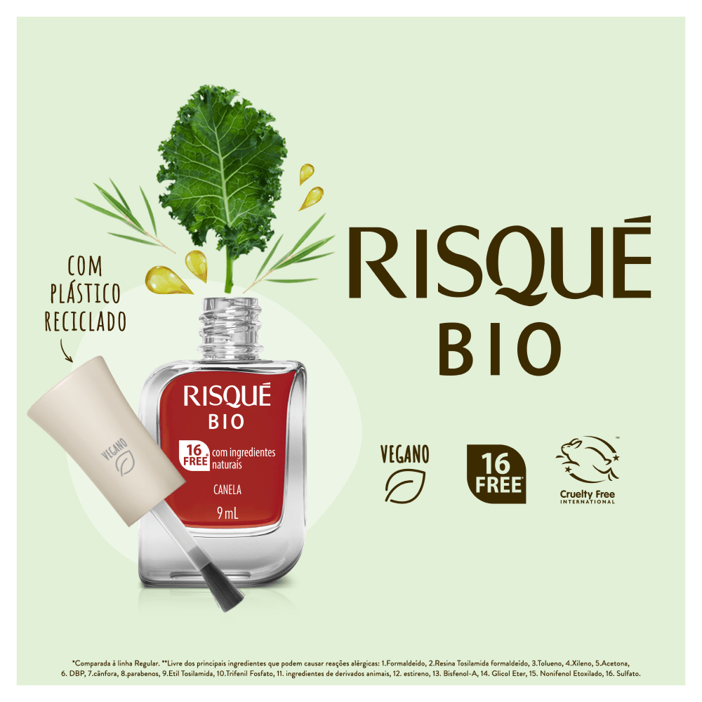 Esmalte Risqué Cremoso Bio 9ml Canela