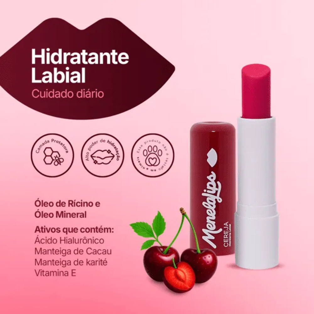 Hidratante Labial De Cereja MenelaLips 3,6g