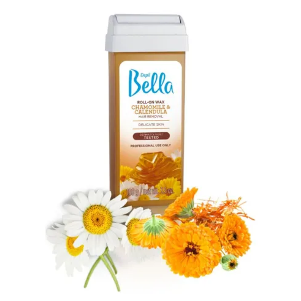 Kit 6 Refil Cera Depilatória Roll On Deo Camomila Com Calêndula Depil Bella 100g