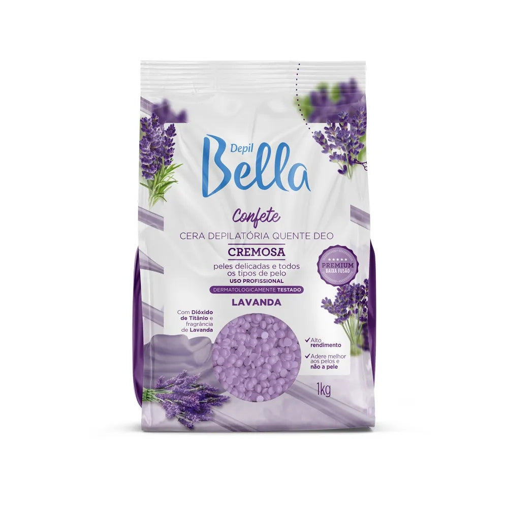Cera Depilatória Confete Lavanda Depil Bella 1kg