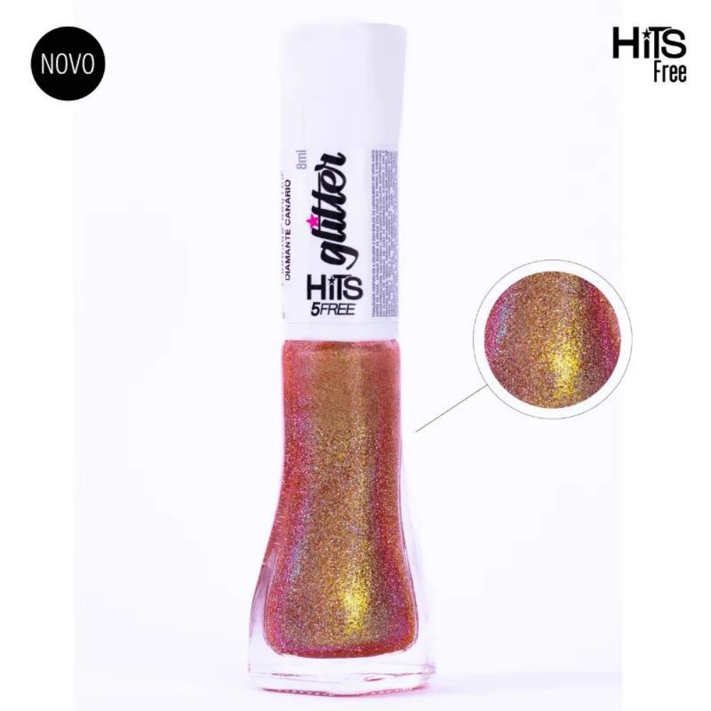 Esmalte Hits Glitter Diamante Canário 8ml