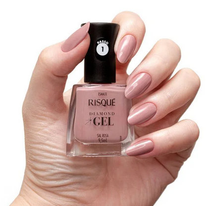 Esmalte Risqué Diamond Efeito Gel Sal Rosa 9,5ml