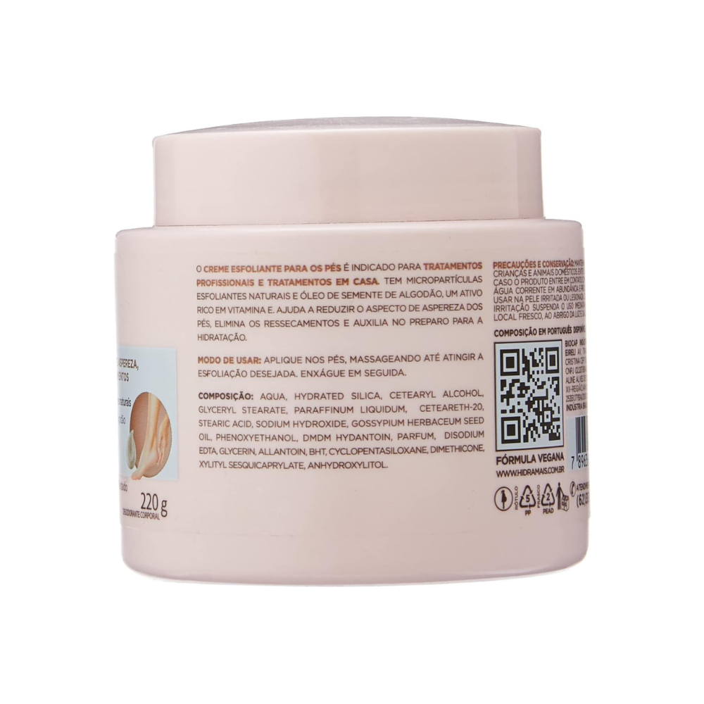 Creme Esfoliante Para Pés Hidramais 220g