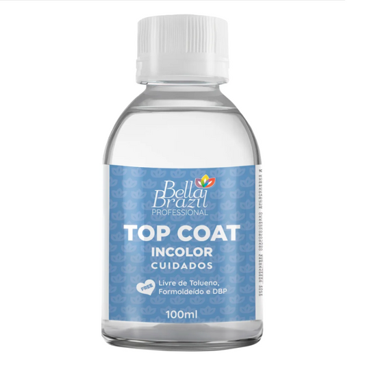 Refil Esmalte Bella Brazil Profissional Top Coat Efeito Gel Incolor 100ml