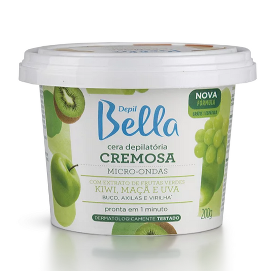 Cera De Micro-ondas Cremosa Frutas Verdes Depil Bella 200g