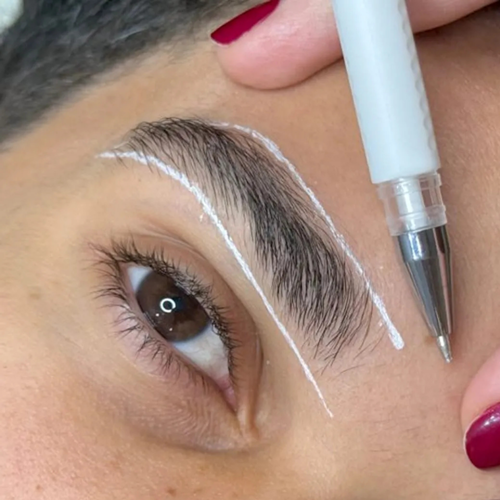Caneta Em Gel Para Marcação De Sobrancelhas Com 2 Refis Branca