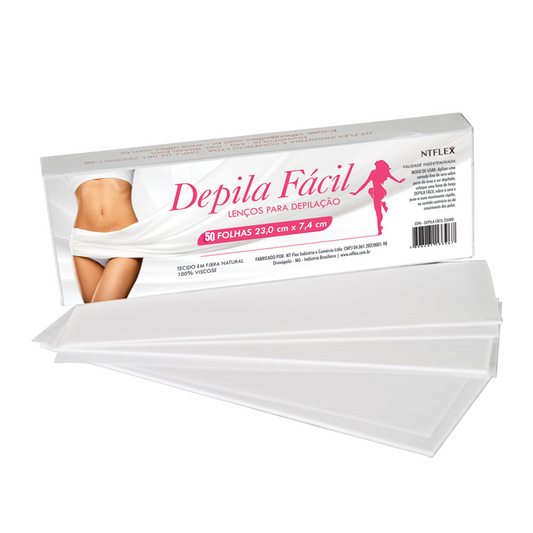 Tablete com Lenços Para Depilação Depila fácil 50 Folhas Ntflex