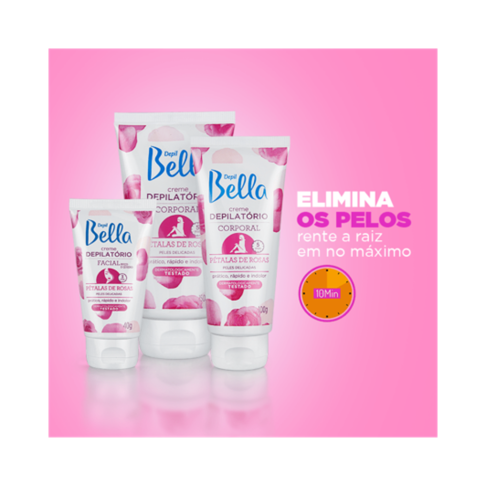 Creme Depilatório Corporal De Pétalas Rosas Depil Bella 100g