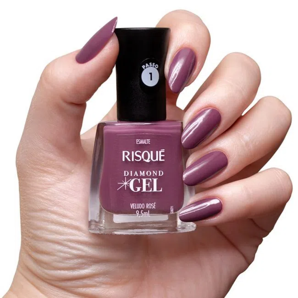 Esmalte Risqué Diamond Gel Veludo Rosé 9,5ml - Nude - Diamond Gel