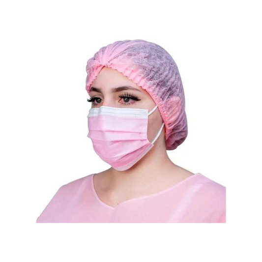 Touca Descartável Sanfonada Rosa TNT Ntflex 25 Unidades