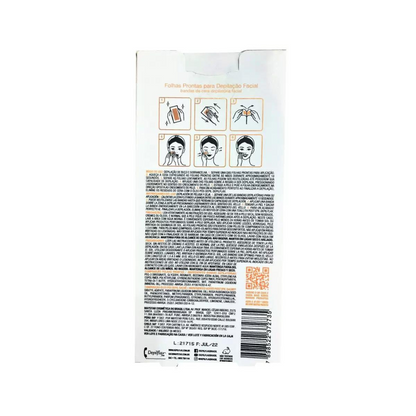 Cera Em Folhas Depilatórias Depilflax Facial 24 Unidades Mel