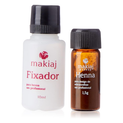 Kit Henna E Fixador Makiaj 1,5g Castanho Claro