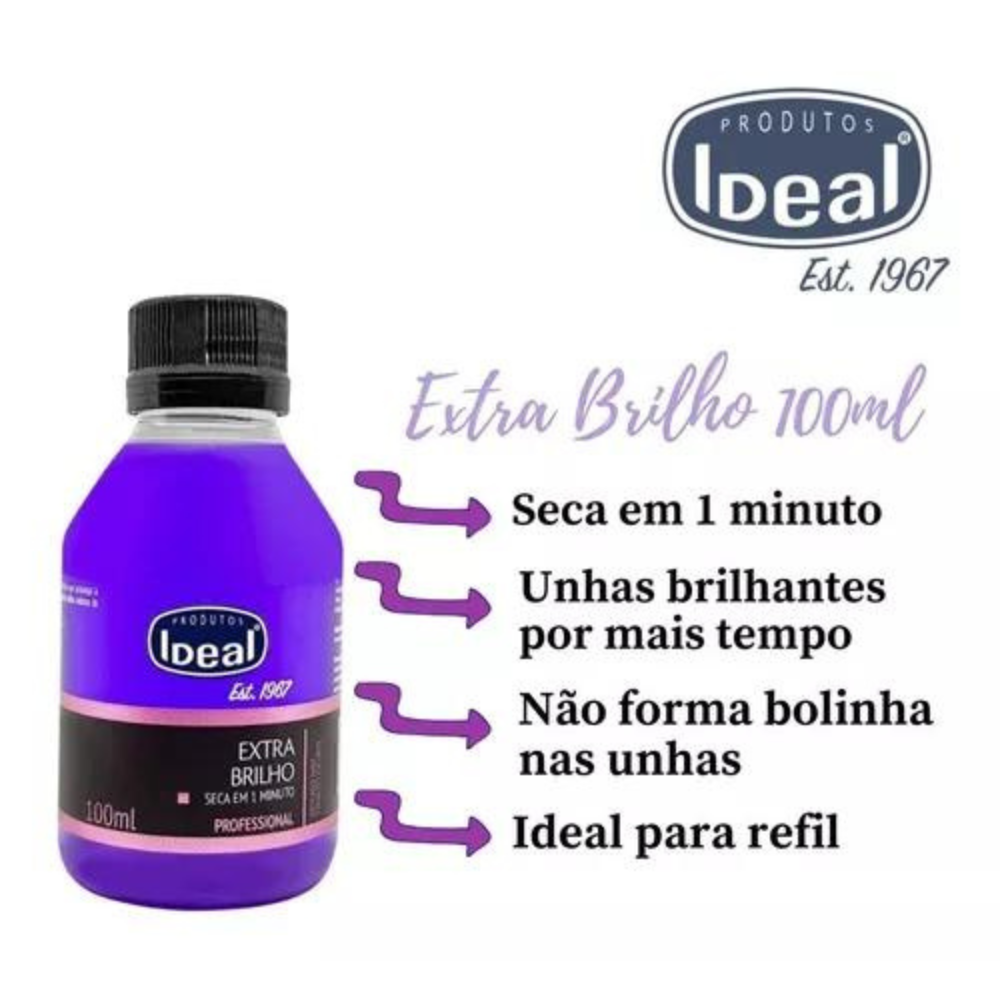 Refil Esmalte Base Extra Brilho Ideal 100ml