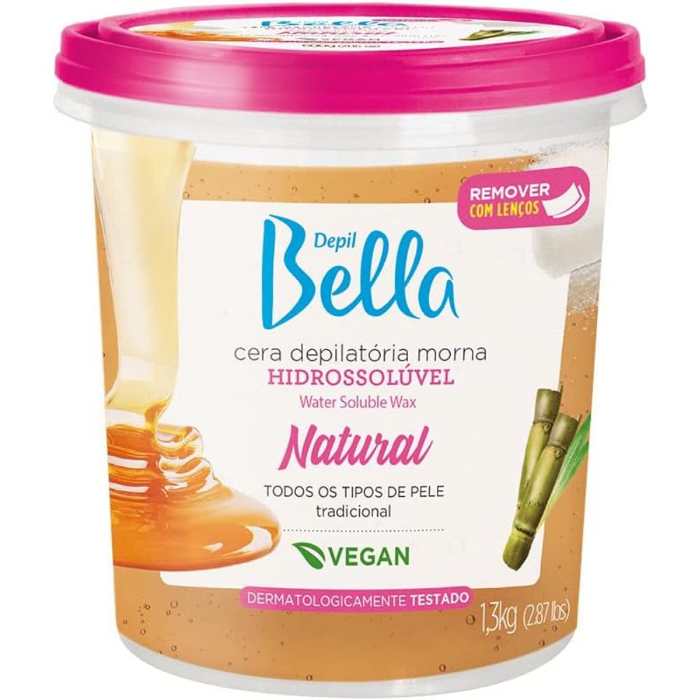 Cera Hidrossolúvel Natural Depil Bella 1,3kg