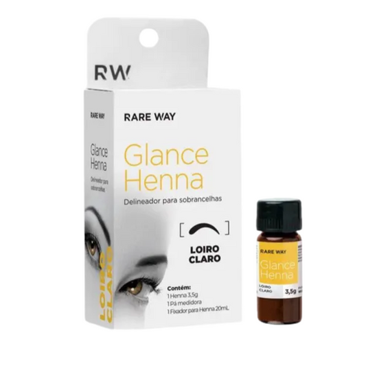 Kit Henna E Fixador Para Sobrancelhas Glance Loiro Claro Rare Way 3,5g