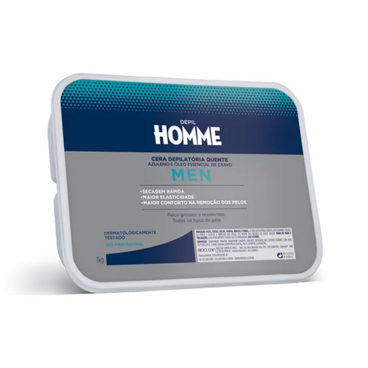 Cera Depilatória Quente Azuleno E Óleo Essencial De Cravo Depil Homme 1kg