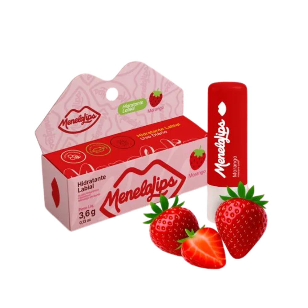Hidratante Labial De Morango MenelaLips 3,6g
