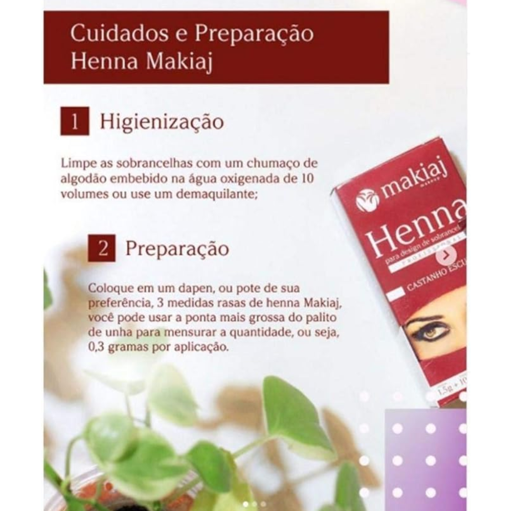 Kit Henna E Fixador Makiaj 1,5g Castanho Médio