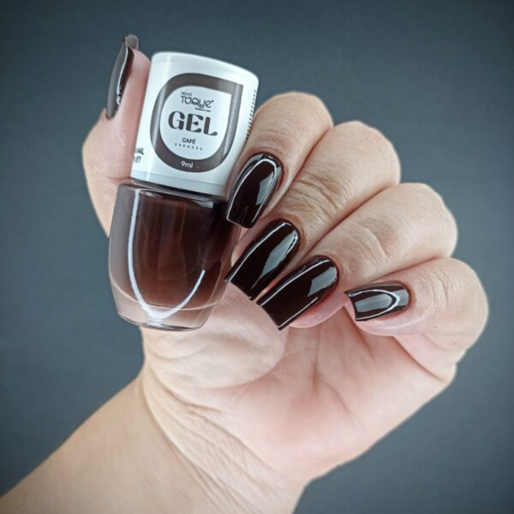 Esmalte Novo Toque Cremoso Efeito Gel Café 9ml