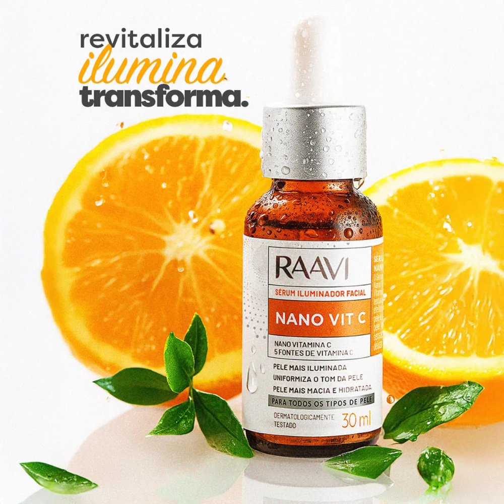 Sérum Facial Iluminador Nano Vitamina C Raavi 30ml