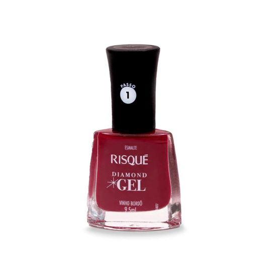 Esmalte Risqué Diamond Efeito Gel Vinho Bordô 9,5ml