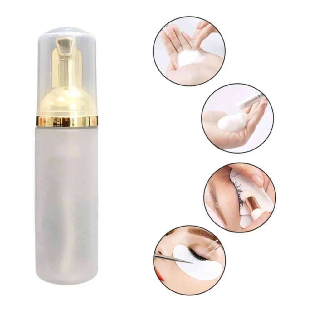 Frasco Pump Espumador Transparente Com Dourado