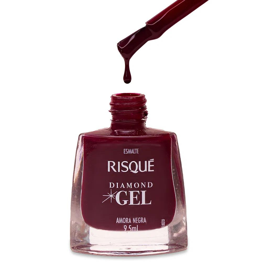 Esmalte Risqué Diamond Efeito Gel Amora Negra 9,5ml
