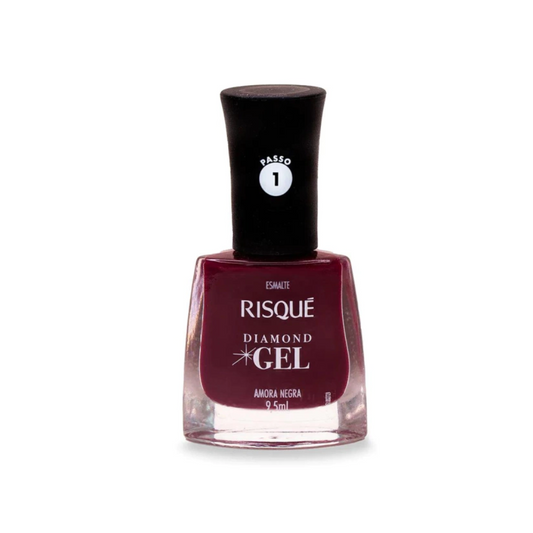 Esmalte Risqué Diamond Efeito Gel Amora Negra 9,5ml
