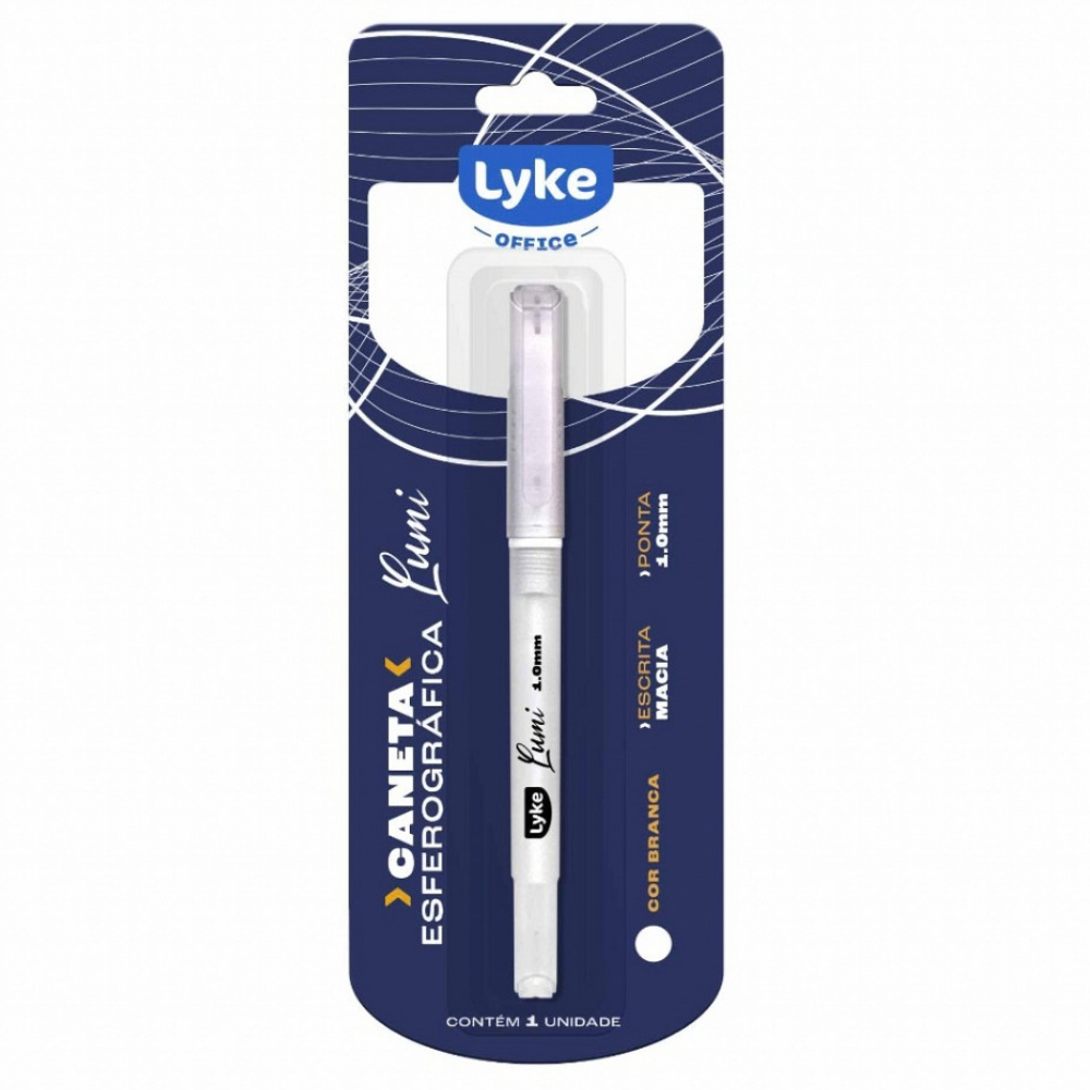 Caneta Esferográfica Gel Ponta 1mm Lyke Lumi