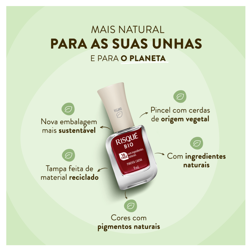 Esmalte Risqué Cremoso Bio 9ml Pimenta Caiena